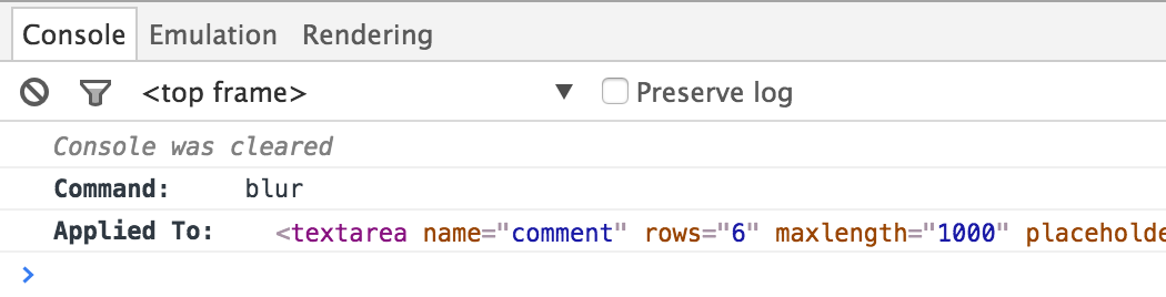 blur 的 console.log