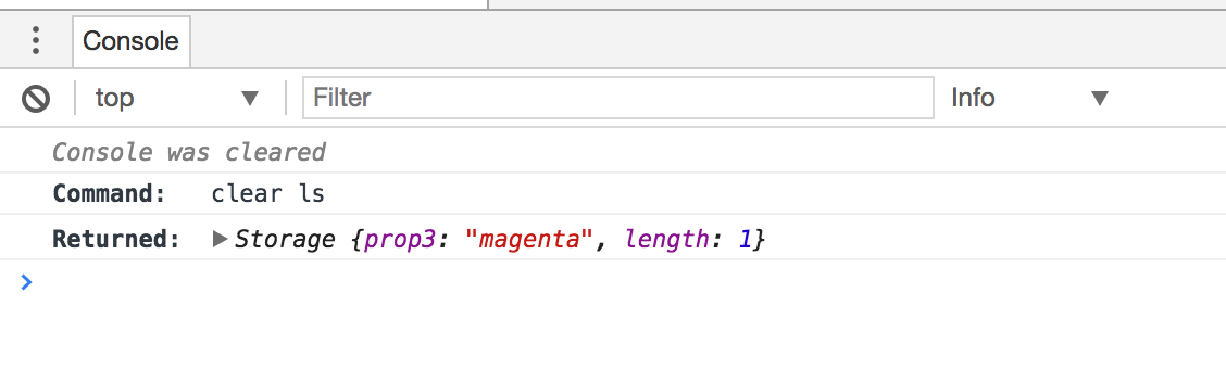 clearLocalStorage 的 console.log 输出