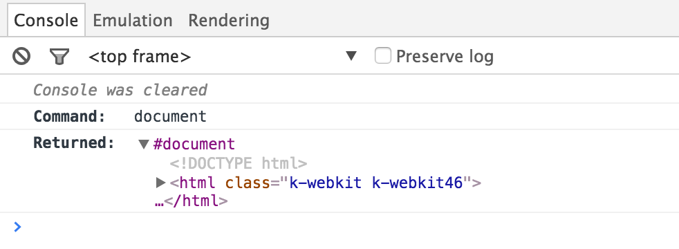 console.log 输出的 document