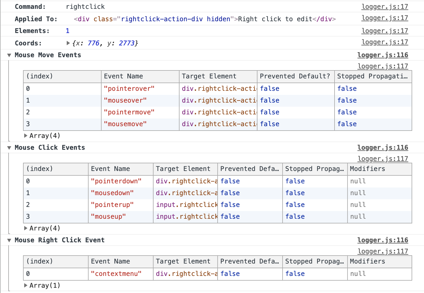 右键点击的console.log